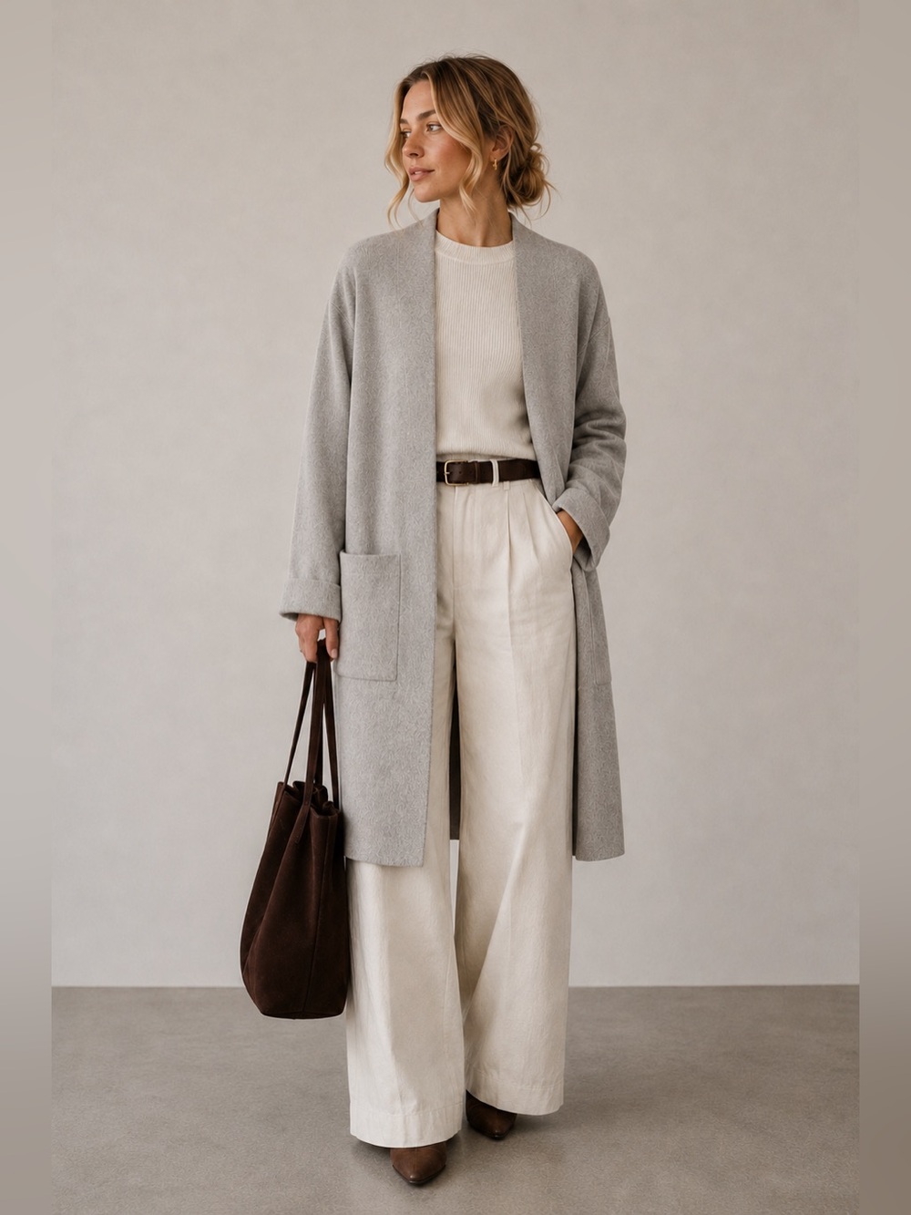 Little Mountain Grey Long Cardigan